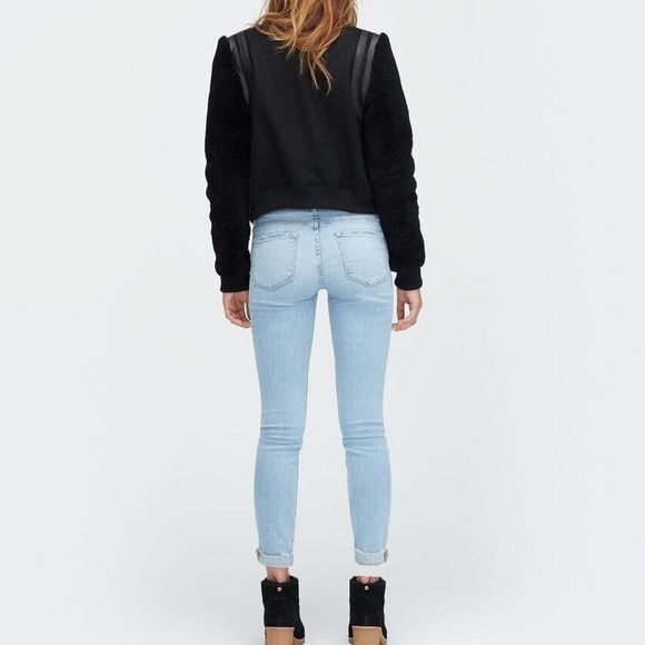 π S UGG Wool Leather Sherpa Varsity Bomber Jacket - Picture 6 of 13